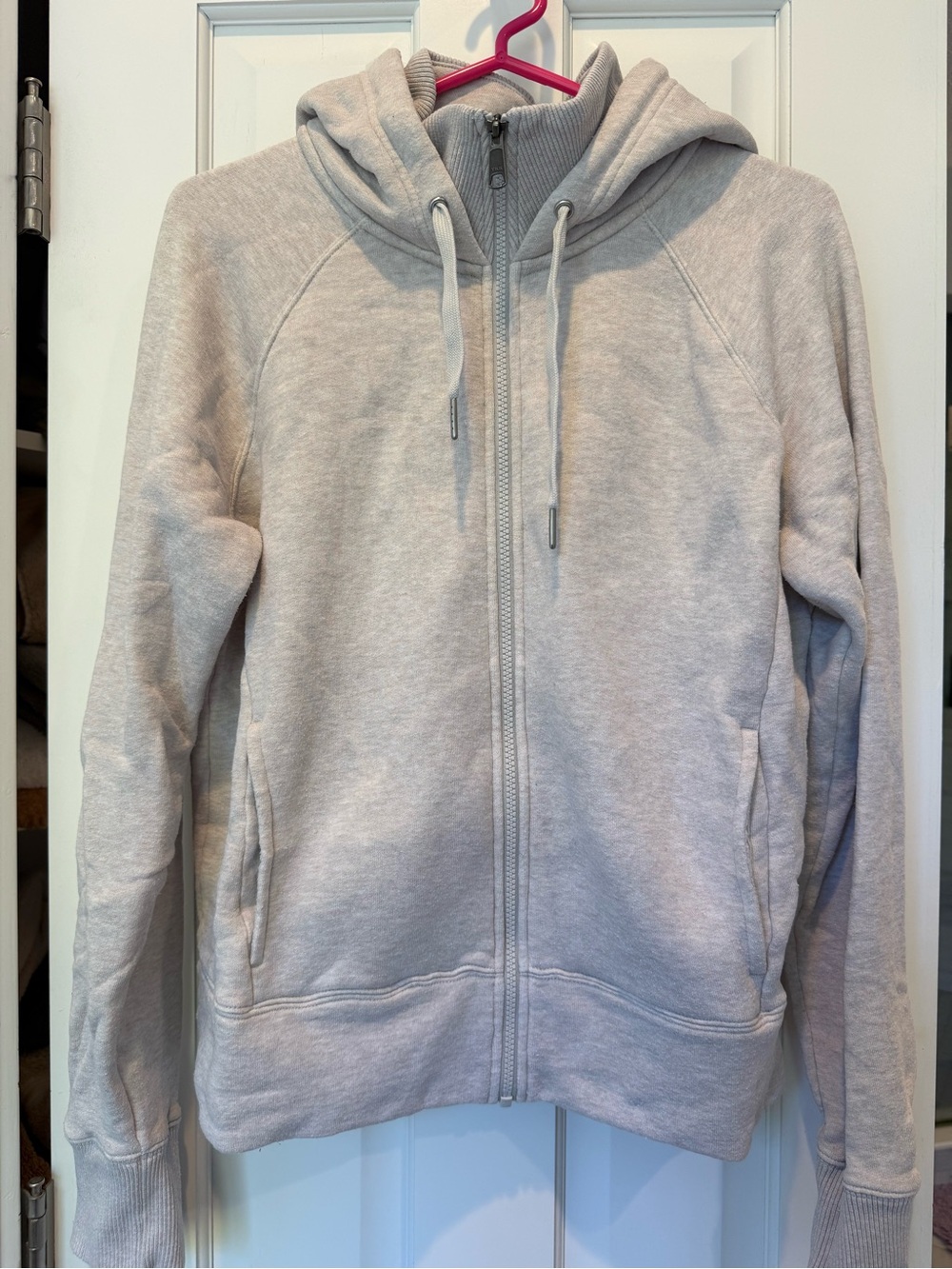Zella brand women’s cream colored Full-Zip Hoodie, size medium